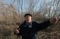 Mykhailo S., born in 1923, shows the Yahad team the location of the pits at the former airfield, where at least 200 Jews, both local residents and deportees, were shot and their bodies burned. ©Markel Redondo/Yahad - In Unum